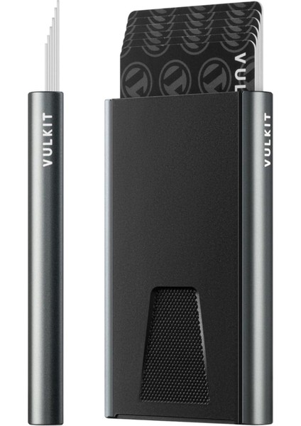 Korumalı Ince Alüminyum Kartlık Pop-Up Mekanizma, 6 Kartlık Minimalist Cüzdan