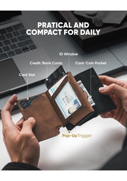 Suni Deri Cüzdan, 360 Koruma, Açılır Kart Mekanizması, Rfıd Engelleme modelleri