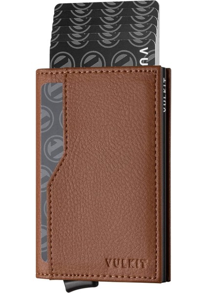 Korumalı Pop-Up Kartlık, Otomatik Deri Cüzdan, 12 Kartlık, Çift Kimlik Pencereli