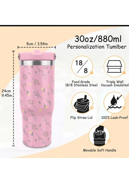 Bloom The Iceflow Flip Straw Pipetli Termos Bardak| 30 Oz (0,89LT) Pipetli Quencher Termos