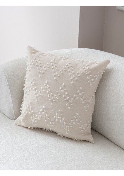Ritim Desenli Punch Işlemeli Keten Kırlent Kılıfı 43X43CM, Dekoratif Kırlent Kılıfı modelleri