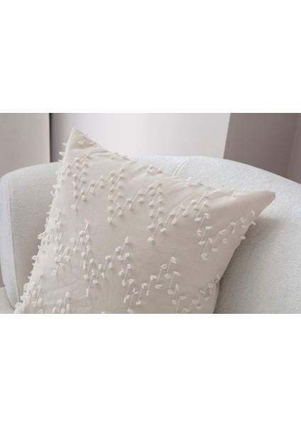 Ritim Desenli Punch Işlemeli Keten Kırlent Kılıfı 43X43CM, Dekoratif Kırlent Kılıfı fırsatları