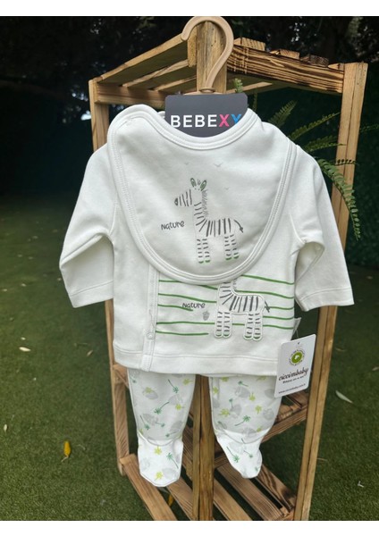 Zebra Baskılı Alt Üst Bebek Takım Mavi fiyatları