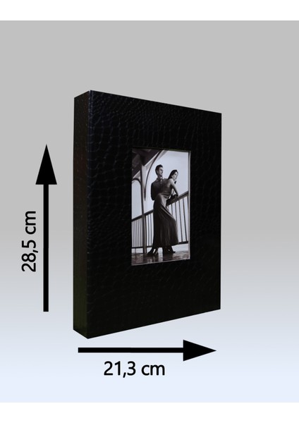 13x18 cm 200'lük Deri Fotoğraf Albümü Siyah fırsatları