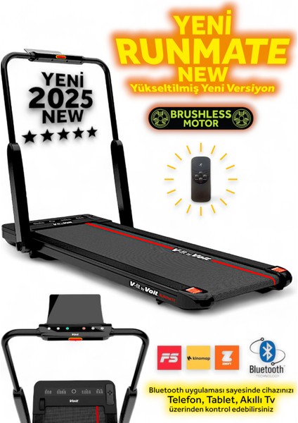 V-Fıt By Voit Runmate New Koşu Bandı - Brushless Motor - Bluetooth- 12KM Hız - Uzaktan Kumanda - Akıllı Uygulama Destekli - Program Özellikli (15 Program)