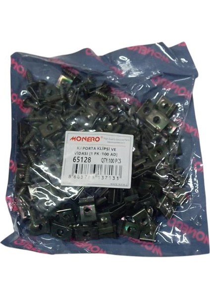 Kaporta Klipsi ve Vidası 1 Pk :100 Ad