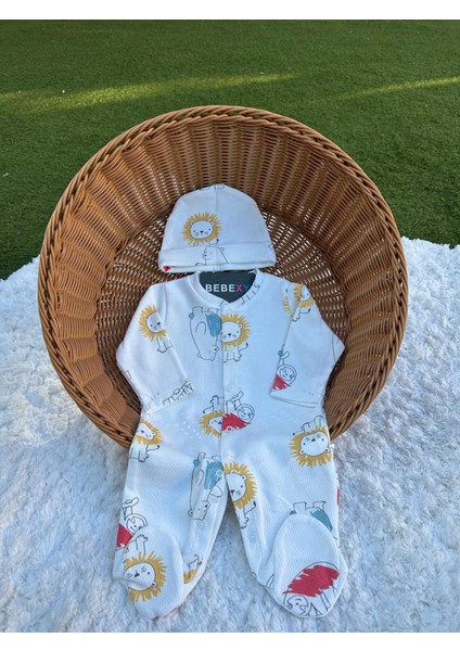 Ayıcıl Desenli Bebek Tulumu