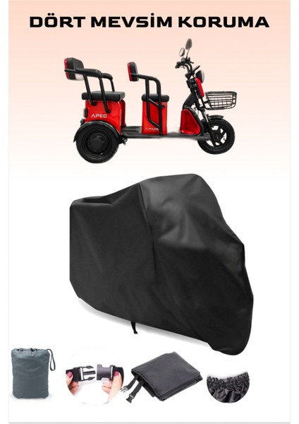 Siyah Apec Apm5 3tekerlekli Motor Brandası Koruma Örtüsü