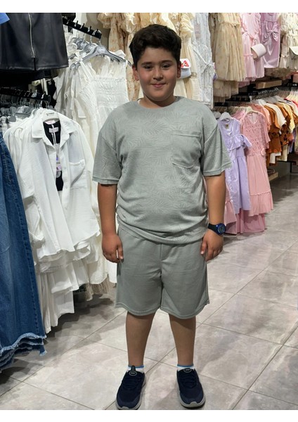 Desenli Alt Üst Takım Gri modelleri