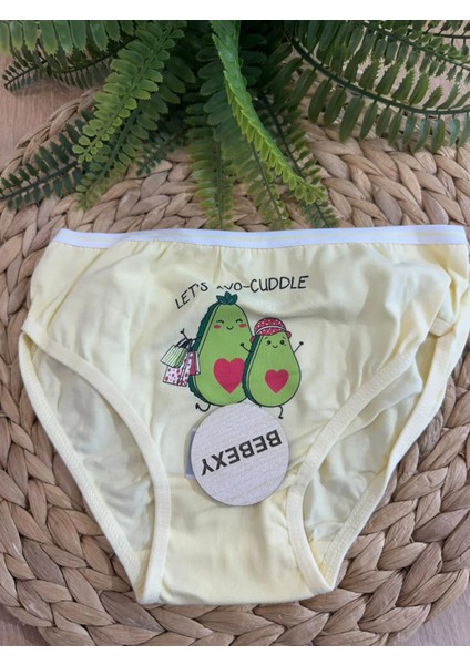 Kız Çocuk Külot Avakado Baskılı Sarı