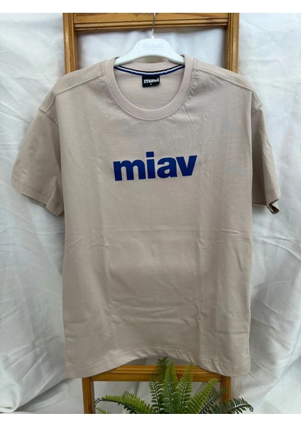 M Yazılı Tişört B.bej