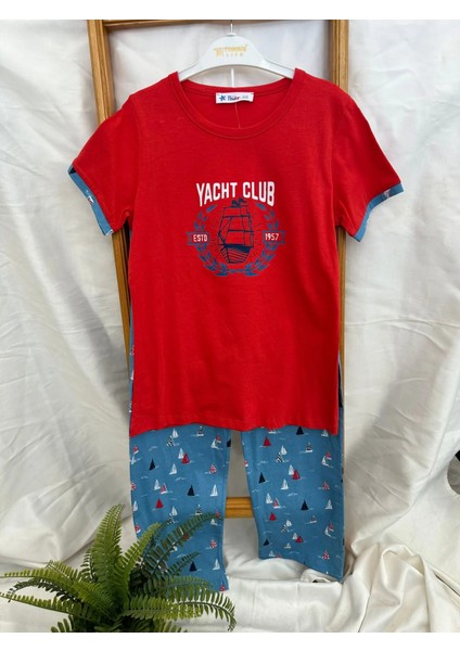 Yacht Club Yazılı Erkek Pijama Takımı
