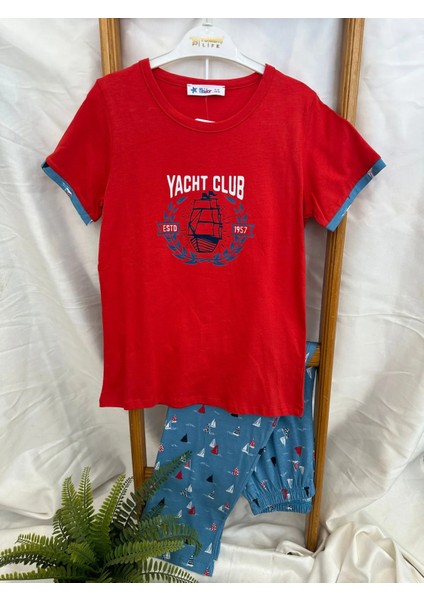 Yacht Club Yazılı Erkek Pijama Takımı fiyatları