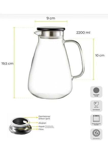 Savio Wood Cam Sürahi 2200 ml fırsatları