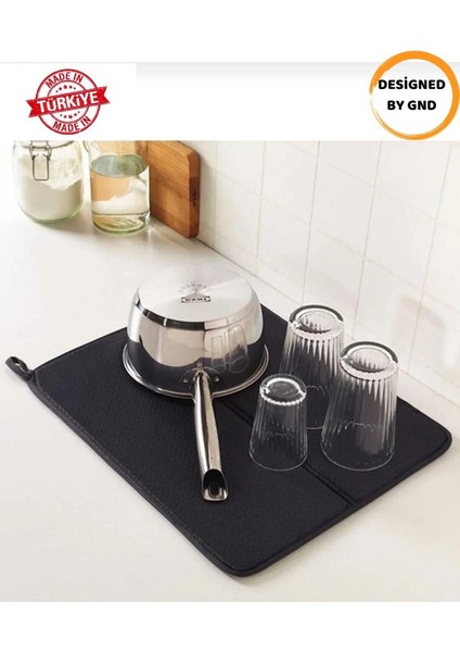 Siyah Bulaşık Kurutma Matı, Pratik ve Şık Mutfak Aksesuarı