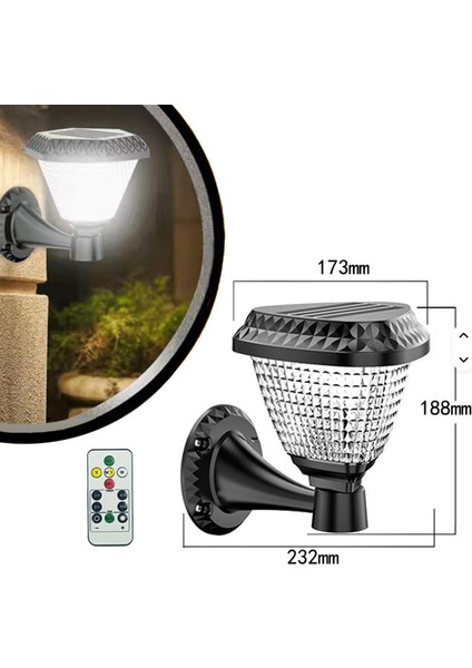 Güneş Enerjili 2'li Solar Dekoratif Duvar-Bahçe Aydınlatma Apliği Rgb |beyaz| Gün Işığı Mod-Kumandalı modelleri
