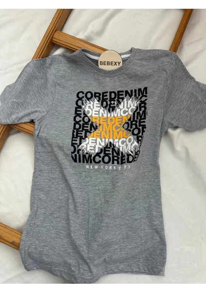 New York Cıty Yazılı Tişört Gri