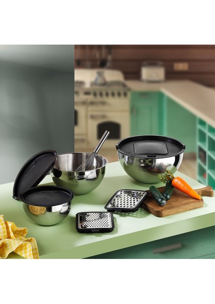 Renkli Çok Amaçlı 9 Parça Karıştırma Kabı Seti