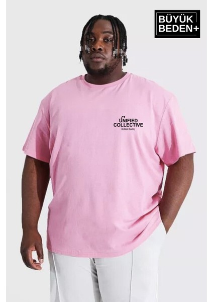 Süperlife Erkek Büyük Beden Unified Collective Baskılı Bisiklet Yaka Tshırt SPR25BTS905