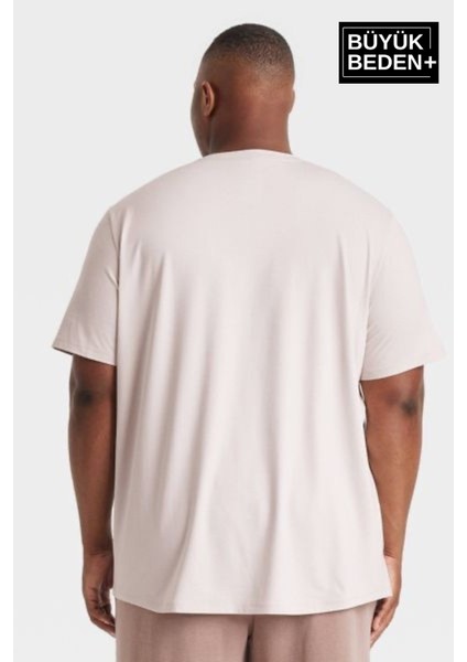 Süperlife Erkek Büyük Beden La Vie Est Belle Baskılı Bisiklet Yaka Tshırt SPR25BT910