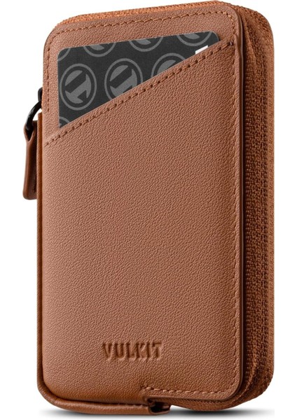 Rfıd Korumalı Deri Kartlık, Minimalist Cüzdan, Fermuarlı, 10 Kart Kapasiteli