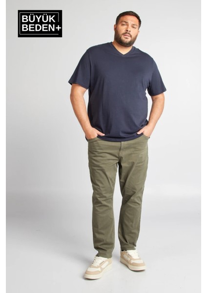 Süperlife Erkek Büyük Beden V Yaka Tshırt SPRBTS09