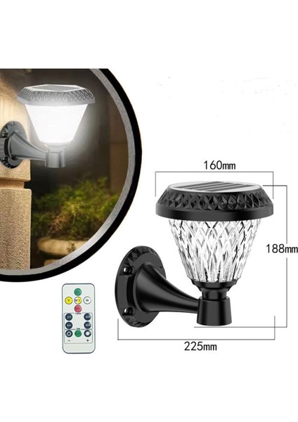 2 Adet Güneş Enerjili LED Duvar Lambası - Kumandalı ve Şık Dış Mekan Aydınlatması fırsatları
