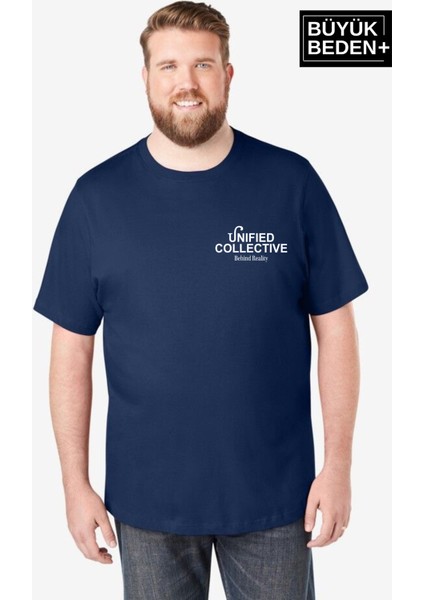 Süperlife Erkek Büyük Beden Unified Collective Baskılı Bisiklet Yaka Tshırt SPR25BTS905