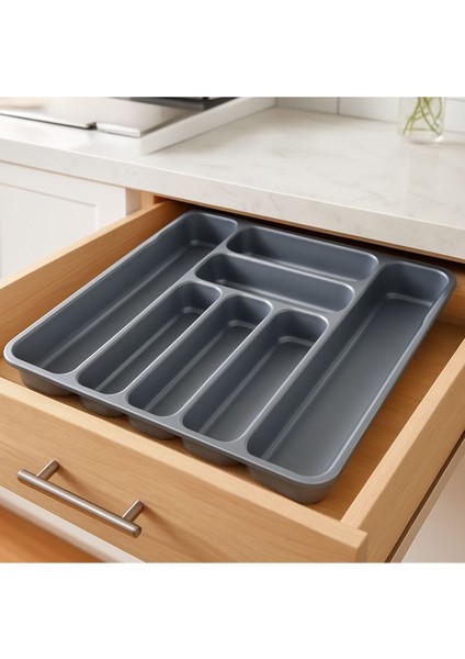 Yüksek Kapasiteli 7 Bölmeli Çekmece Içi Organizer Gri fiyatları