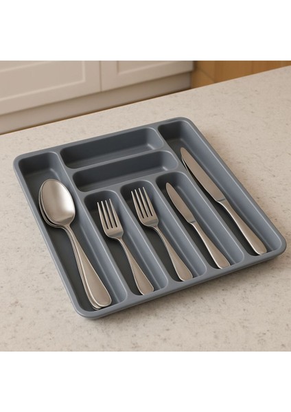 Yüksek Kapasiteli 7 Bölmeli Çekmece Içi Organizer Gri fırsatları