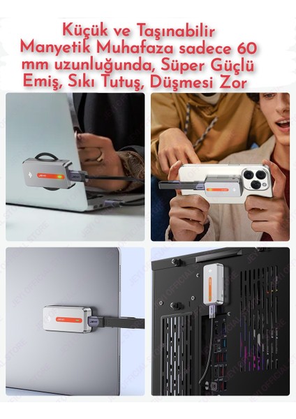 JEYI 2242 M.2 Nvme Ssd Kutusu Magsafeli 3.2 Gen2 10Gbps Süper Hızlı Magsafe Yapışkanlı Manyetik Telefon Tablet Macbook İpad Laptop Type-C girişli Tüm cihazlara Uyumlu Son Nesil Teknoloji