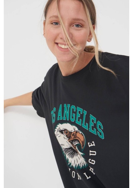 Baskılı La Oversize Unisex T-Shirt modelleri