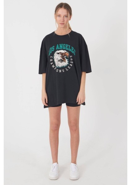 Baskılı La Oversize Unisex T-Shirt fırsatları