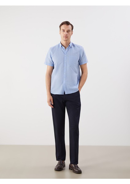 Yeni Sezon Regular Fit Kisa Kollu Cizgili Poplin Erkek Gomlek - S5QI80Z8 fiyatları