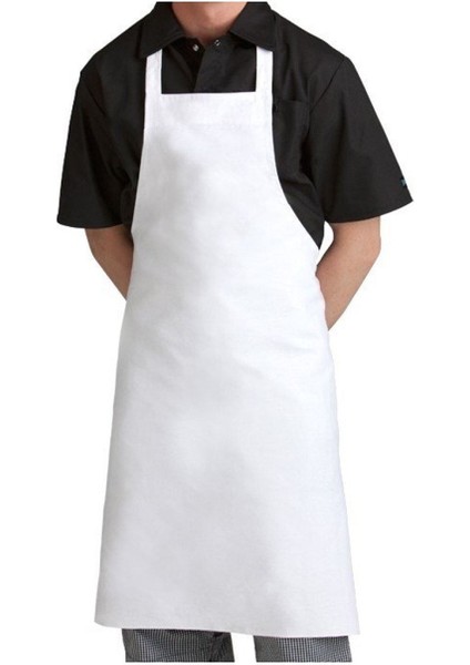 Beyaz Mutfak Çalışma Önlüğü, Boyundan Askılı, Temizlik ve Servis Için Idealdir
