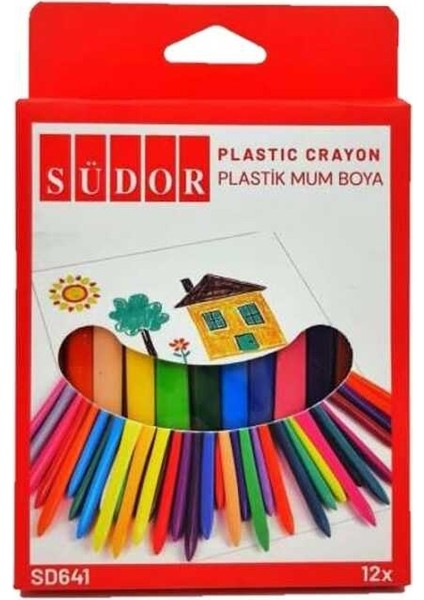 12'li Plastik Üçgen Mum Boya