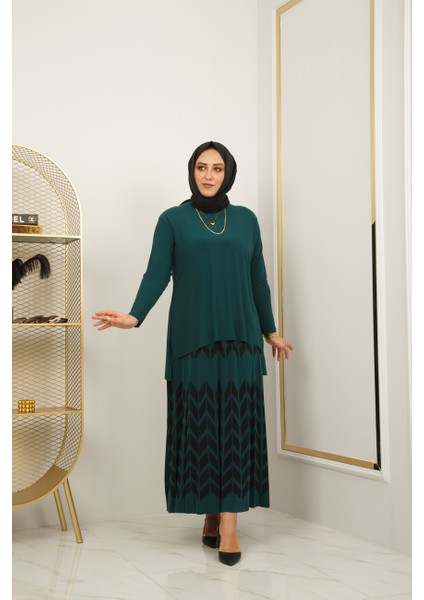 Zikzak Desenli Sandy Etekli Takım modelleri