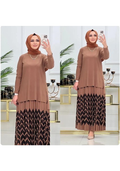 Zikzak Desenli Sandy Etekli Takım