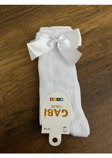 Kurdele Fiyonk Detaylı Kız Çocuk Pamuklu Diz Altı Çorap Kurdela fiyatları