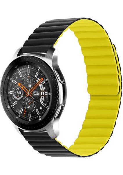 Huawei Gt2 46MM Uyumlu Krd-52 Kordon Arth - Siyah-Sarı