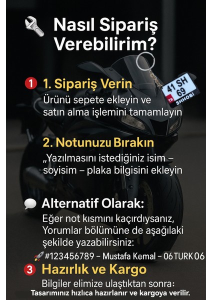 Kişiye Özel Isimli Motor Plakalık Anahtarlık - Hediyelik Kişiye Özel Tasarım modelleri
