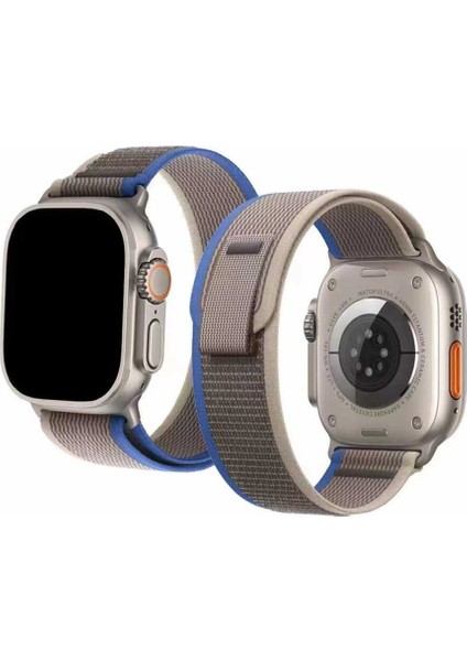 Watch 38MM Uyumlu Krd-77 Hasır Kordon Arth - Gri-Mavi modelleri