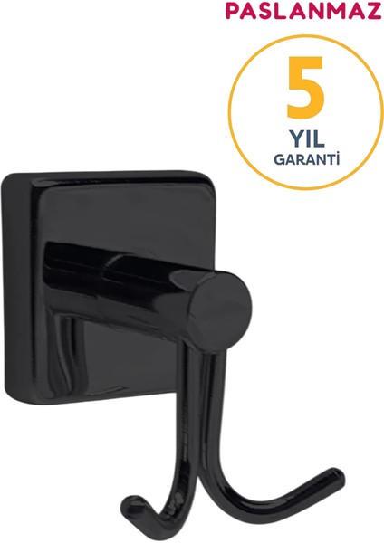 Paslanmaz Pirinç Karedeniz Çiftli Bornozluk Banyo Askısı