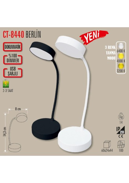 -CT-8440-BERLİN Sarjli Masa Lambasi Trnhl fırsatları