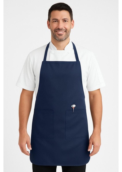 Leke Tutmaz Gabardin Mutfak Önlüğü Unisex Cepli, Şık ve Kullanışlı Tasarım
