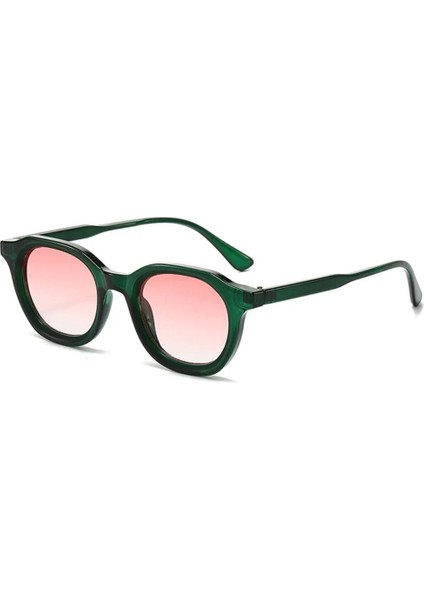 Grovela Yeşil Çerçeve Pembe Cam Vintage & Retro Unisex Güneş Gözlüğü
