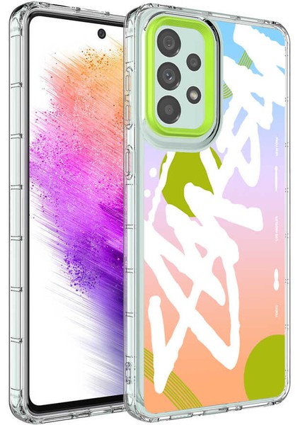 Galaxy A23 Kılıf Kamera Korumalı Renkli Desenli Sert Silikon Arth Korn Kapak-No2