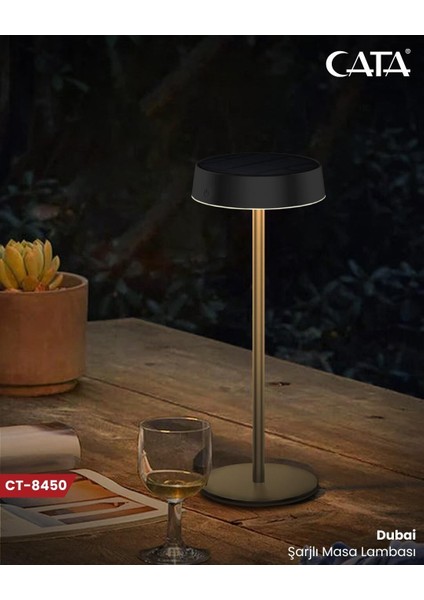 -CT-8450-DUBAI Solar Şarjli Masa Lambasi Trnhl fiyatları