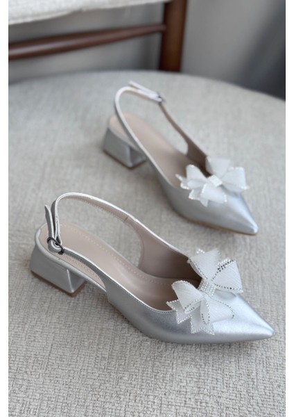 Kadın Howen Kısa Topuklu Ayakkabı - Gümüş fiyatları