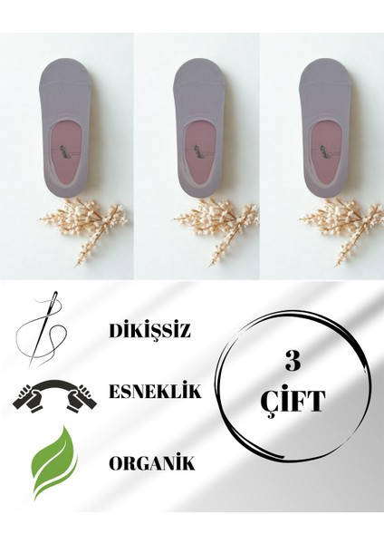 3'lü Organik Ekonomik Beyaz Kadın Babet